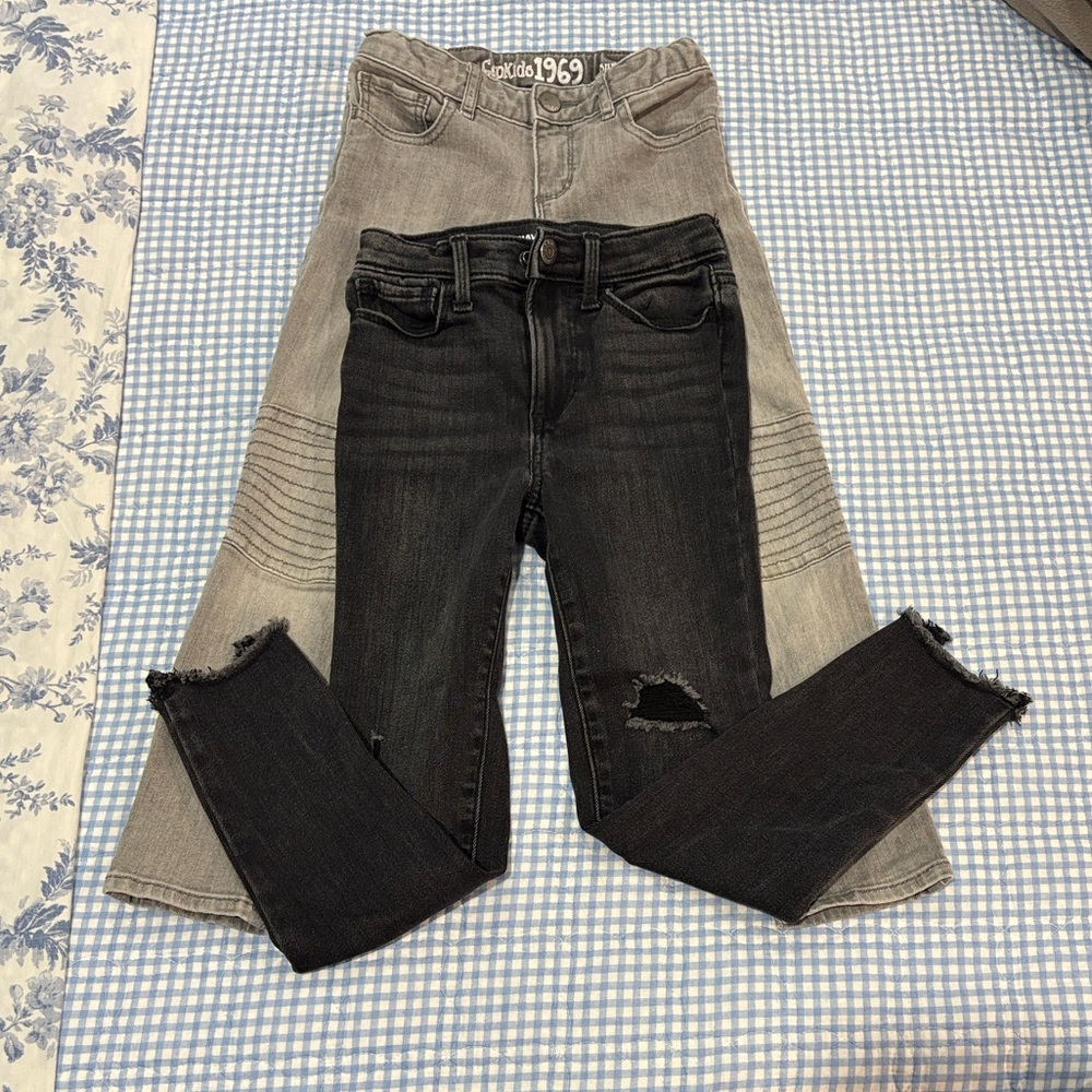 Bundle exclusively: stylish Gap Gray Jeans and Old Navy Black frayed jeans